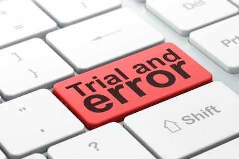 Science concept: Trial And Error on computer keyboard background 스톡 일러스트