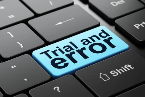 Science concept: Trial And Error on computer keyboard background Stock Illustration