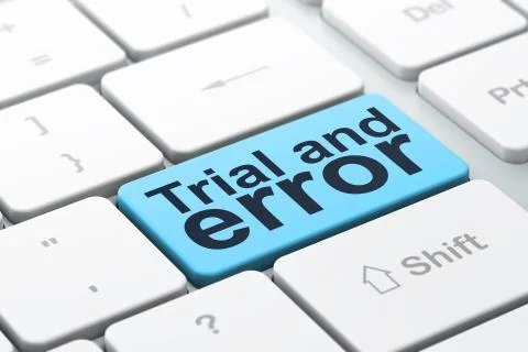 Science concept: Trial And Error on computer keyboard background Stock Illustration