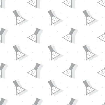 Science Conical Flask Laboratory Test Seamless Clear Background Stock Illustration