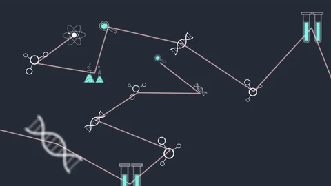 Science connection lines animation Stock Footage 157029415
