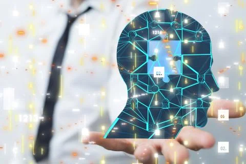 A science consist head human digital technology concept Stock Photos