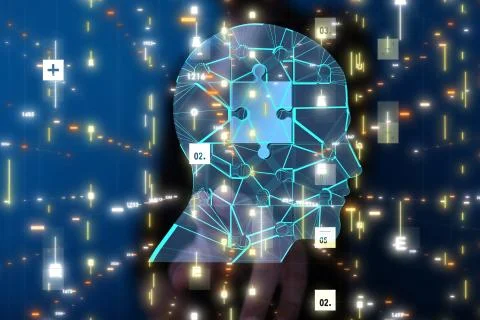 A science consist head human digital technology concept Stock Photos