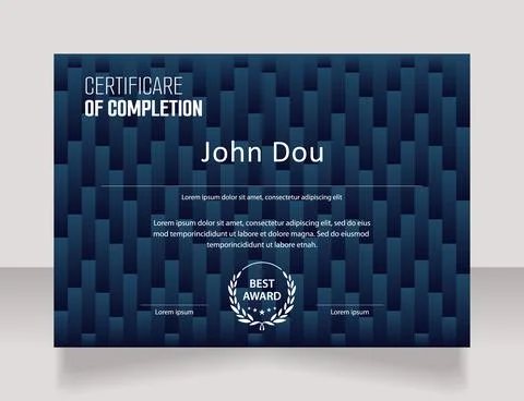 Science course certificate design template Stock Illustration