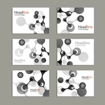 Science cover template background with molecules Stock Illustration