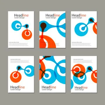 Science cover template background with molecules Stock Illustration