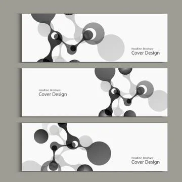 Science cover template background with molecules Stock Illustration