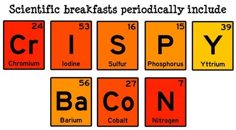 Science crispy bacon Stock Illustration