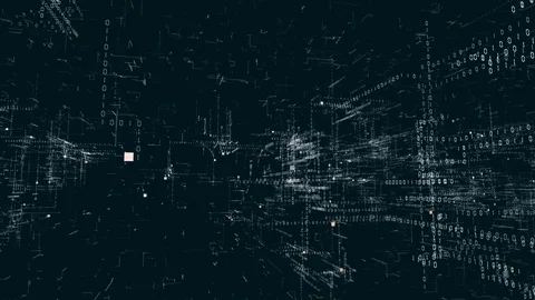 The science of cryptography. Smooth flyby cameras in the matrix. Stockbeeldmateriaal 84845262