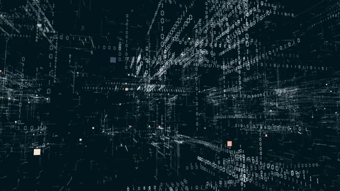 The science of cryptography. Smooth flyby cameras in the matrix. Stock Footage 84845427