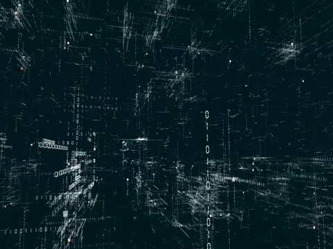 The science of cryptography. Smooth flyby cameras in the matrix. Stock Footage 84845615