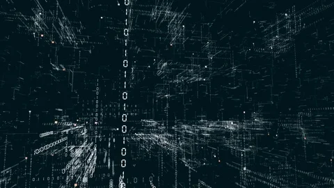 The science of cryptography. Smooth flyby cameras in the matrix. Stock Footage 84845766