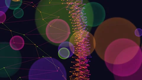 Science Data Visualization of DNA Helix and Bokeh Stock Footage 329893866