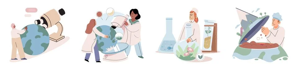 Science. Detailed analysis experimental data provides valuable insights Stock Illustration