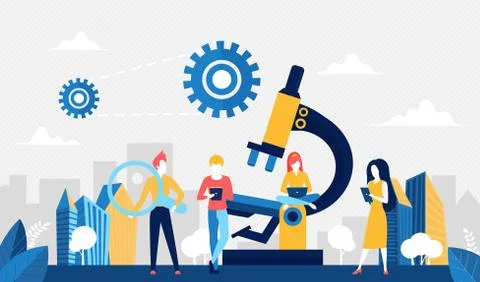 Science development technology concept with microscope Stock Illustration