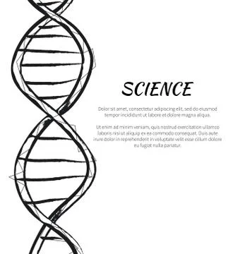 Science DNA Code Structure Icon Vector Poster Illustrazione stock