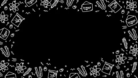 Science doodle frame education school learning abstract background physics c Stock Footage 325567420