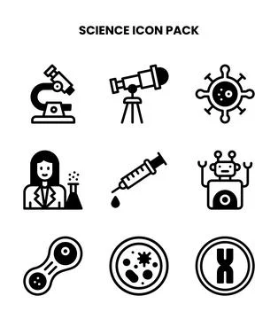 Science DuoTone Design Icons Pack Stock Illustration