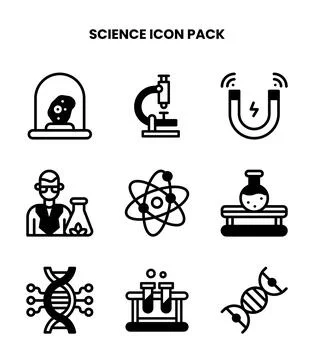 Science DuoTone Graphics Icons Pack Stock Illustration