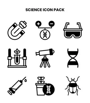 Science DuoTone Graphics Icons Pack 库存插图