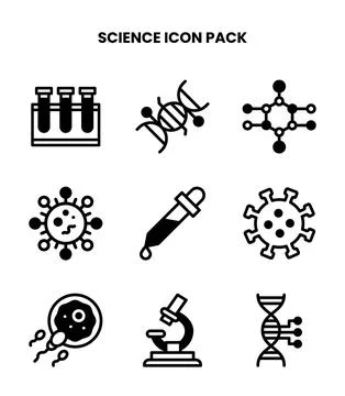 Science DuoTone Vector Icons Pack 스톡 일러스트