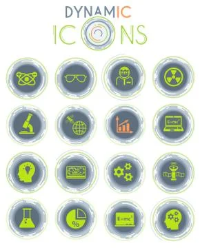 Science dynamic icons Stock Illustration