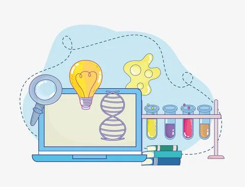Science education computer Stock Illustration