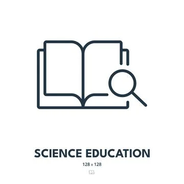 Science Education Icon. Book, Knowledge, Study. Editable Stroke. Simple Vec.. Stock Illustration
