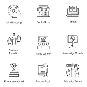 Science Education Line Vectors Pack Stock Illustration