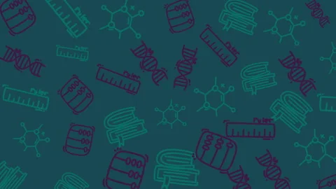 Science Education Pattern Animation DNA Molecules Books Chemistry Atoms Stock Footage 340835987
