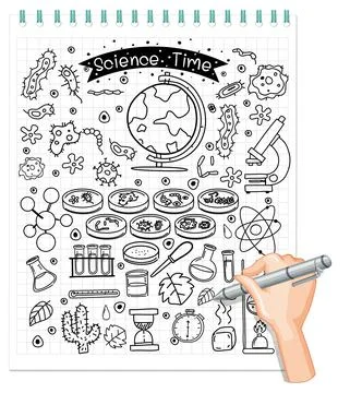 Science element in doodle or sketch style isolated on white background Stock Illustration