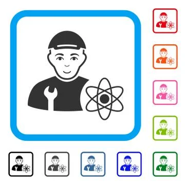 Science Engineer Framed Cheerful Icon Illustrazione stock
