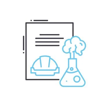Science engineering line icon, outline symbol, vector illustration, concept sign Stock Illustration