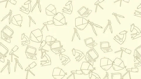 Science Equipment Pattern Background for Educational Materials. Stock Footage 321852383