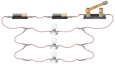 Science experiment of circuits Illustrazione stock