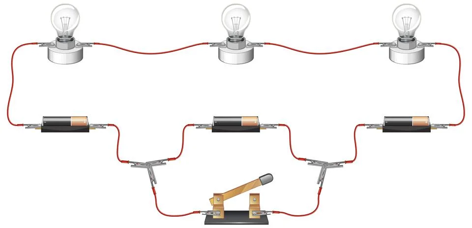 Science experiment of circuits Illustrazione stock