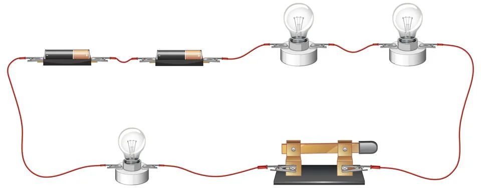 Science experiment of circuits Illustrazione stock