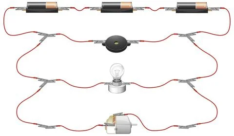 Science experiment of circuits Illustrazione stock