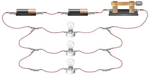 Science experiment of circuits Illustrazione stock
