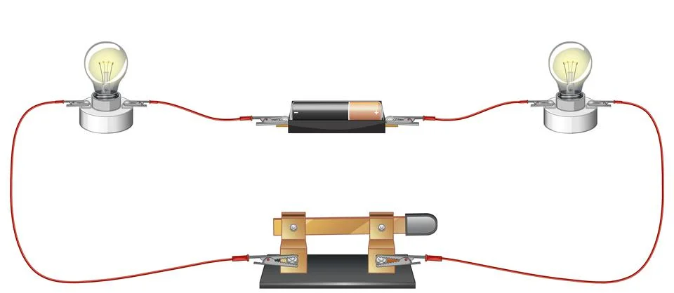 Science experiment of circuits Illustrazione stock