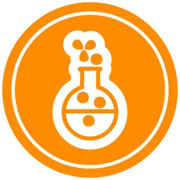 Science experiment circular icon Stock Illustration