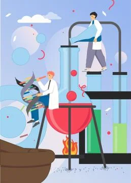 Science experiment concept vector poster design template Stock Illustration