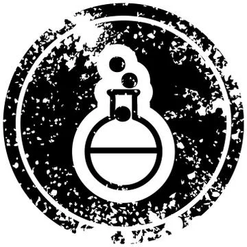 Science experiment distressed icon Stock Illustration