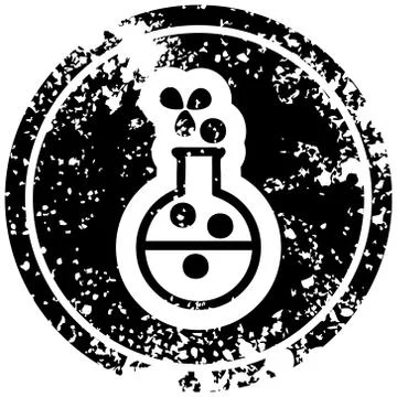 Science experiment distressed icon Stock Illustration