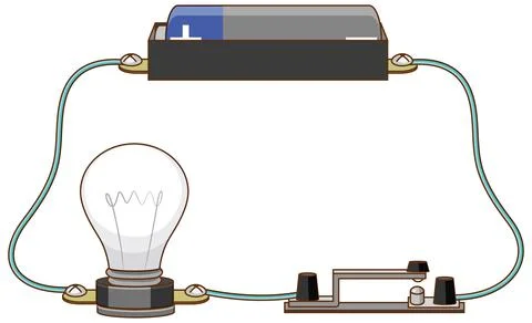 Science experiment of electric circuit 스톡 일러스트