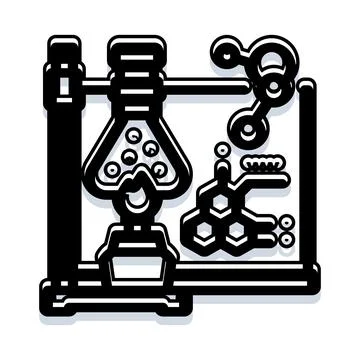 Science experiment flask with molecules and chemical symbol 스톡 일러스트
