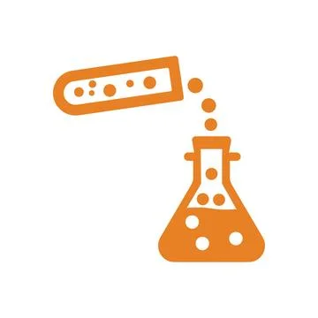 Science, Experiment icon. Orange vector. Stock Illustration
