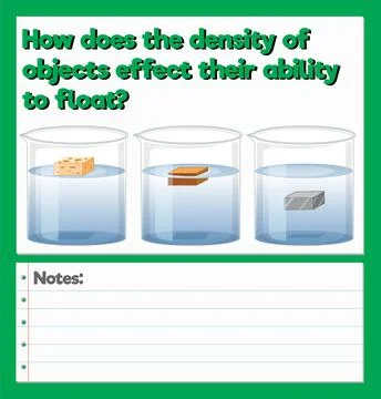 Science Experiment Log Worksheet of object effect their ability to float Stock Illustration