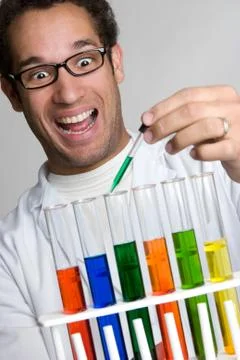 Science experiment man Stock Photos