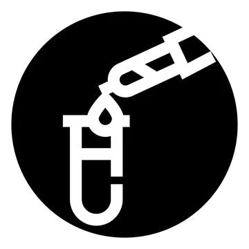 Science experiment test tube dropper flat icon Stock Illustration